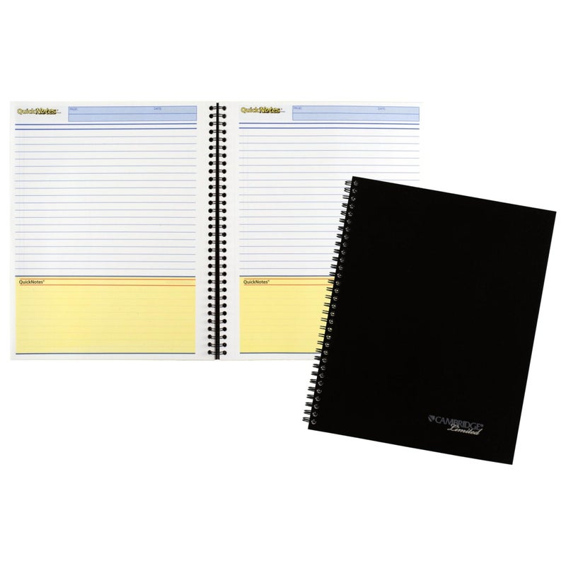 Cambridge Limited Business Notebook with QuickNotes, Legal Ruled Paper, 8" x 11", 80 Sheets, Flexible Soft Touch Cover, Wirebound, Gray (06066) - Image 3
